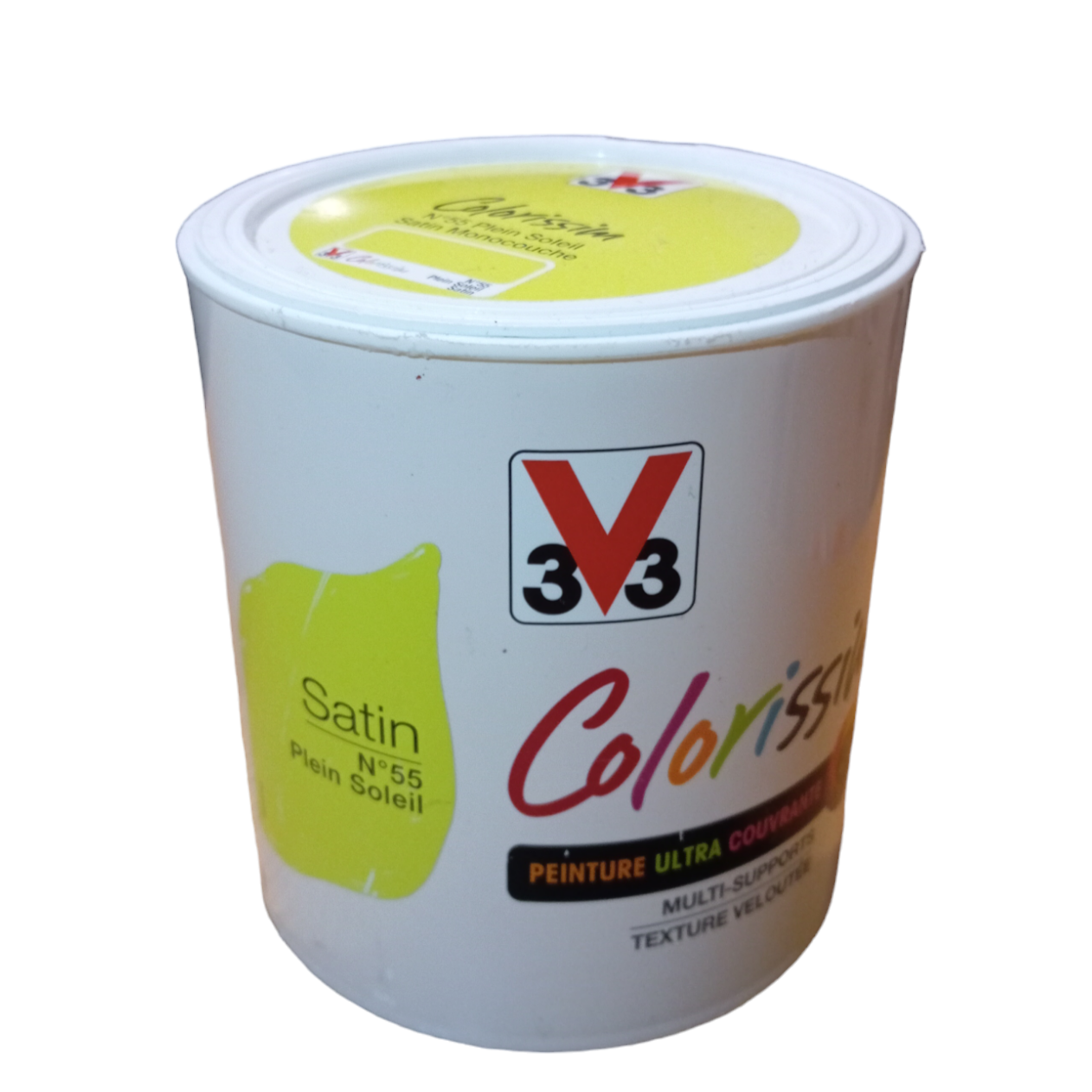 Gelbe Farbe V33 Colorissim Satin Nr. 55 Plein Soleil 0,5 l