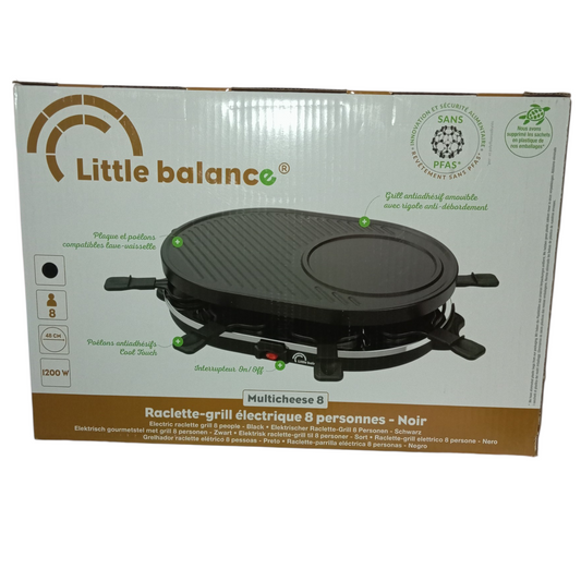 Service à raclette et grillade 8 personnes 3 en 1 Raclette, grill et crêpière 1200W
