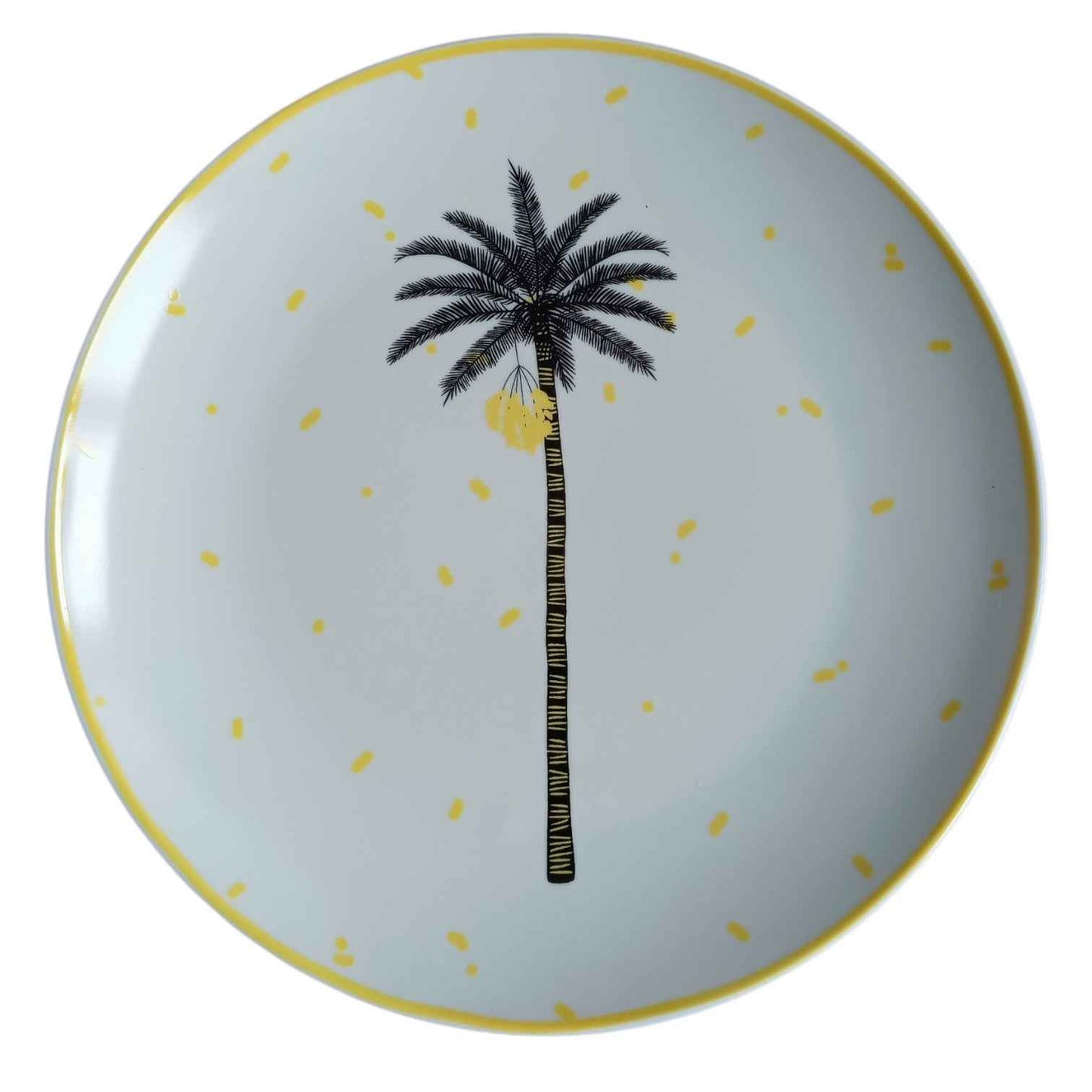Assiette palmier bananier 19,3 cm – Assiette en céramique tropicale et élégante