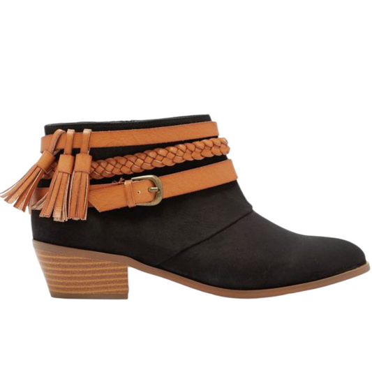 Bottine Femme JustFab Linda Noir Taille 36,5 Mode Confort