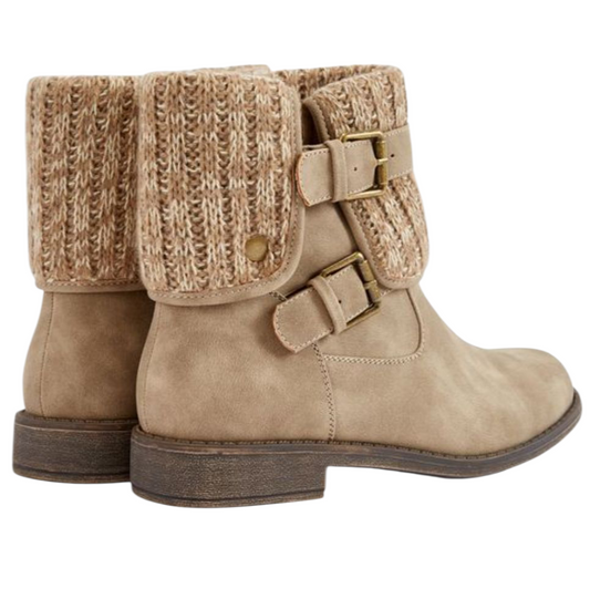 Bottine Femme JustFab Sheba Taupe Taille 36,5 – Chaussure Confort et Élégance