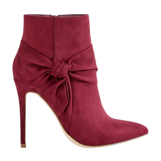 Bottines à Talon Aiguille JustFab Karolina – Burgundy – Taille 40,5