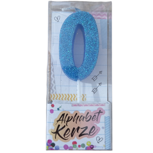 Bougie d’anniversaire alphabet lettre O à paillettes