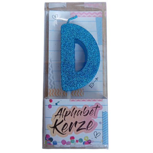 Bougie d’anniversaire Alphabet lettre D à paillettes