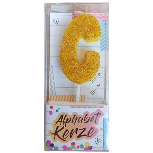 Bougie d’anniversaire alphabet lettre C à paillettes