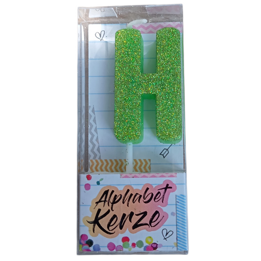 bougie d’anniversaire alphabet lettre H à paillettes