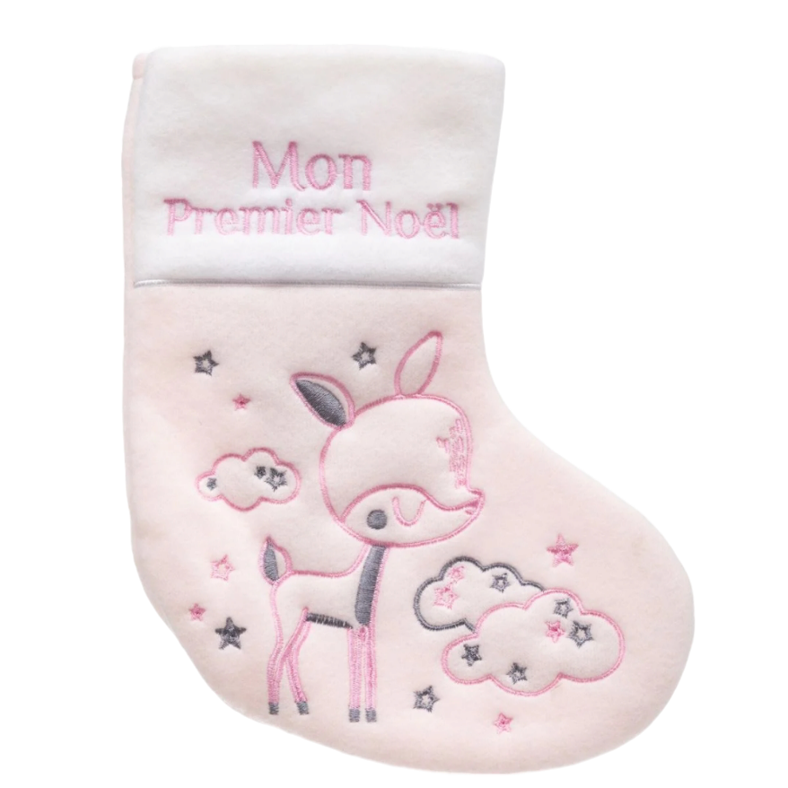 Blaue oder rosa „My First Christmas“-Socke