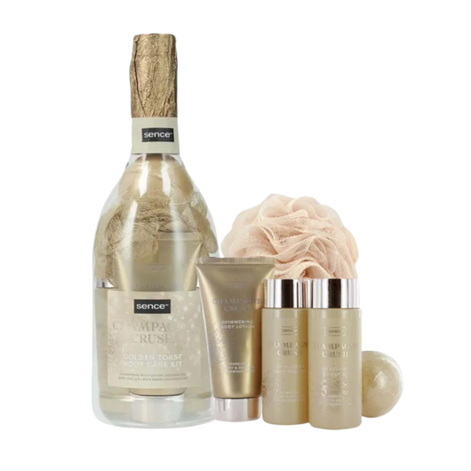 Coffret bain bouteille Champagne Crush Sence – Coffret cadeau soins corps vegan