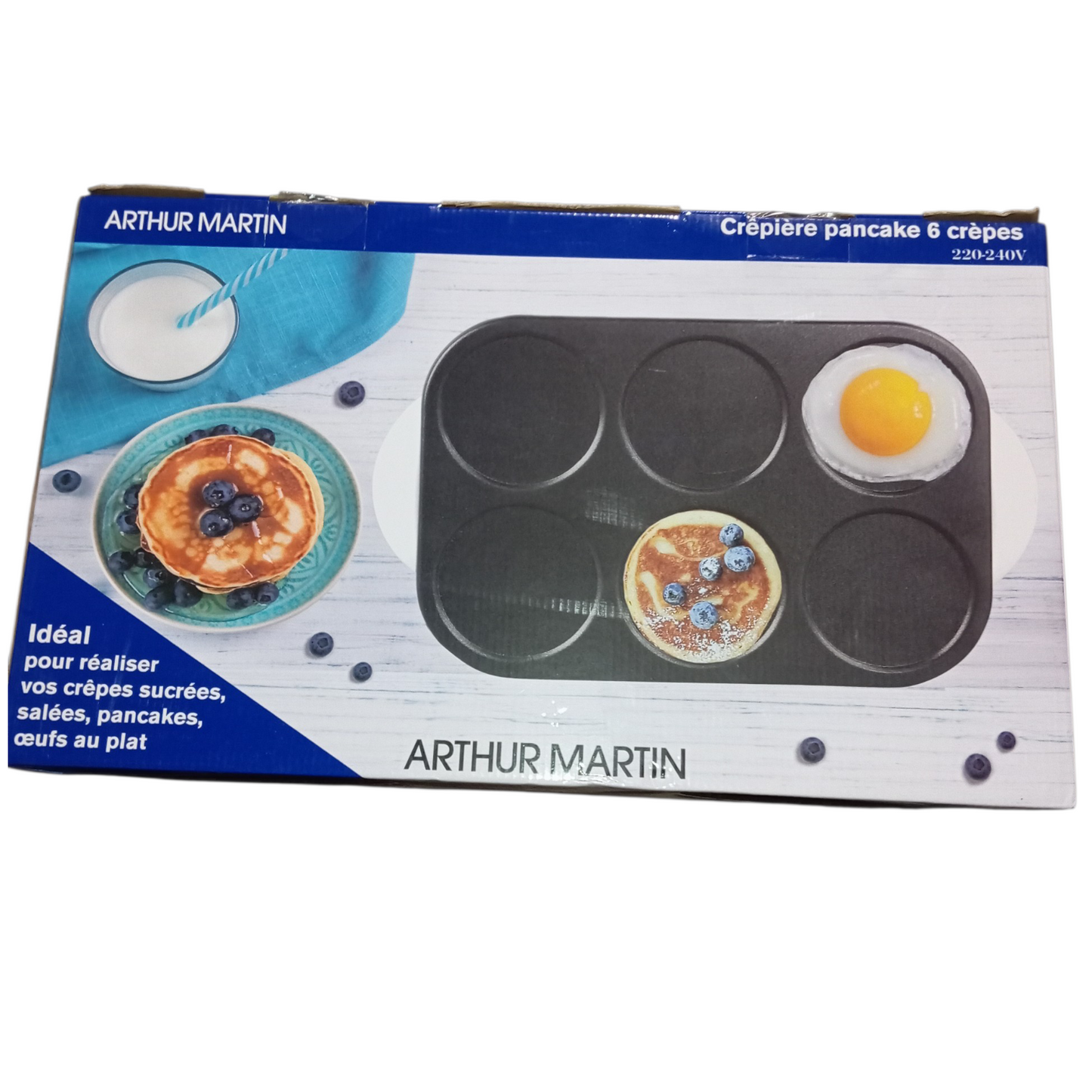 Crêpière électrique 6 mini crêpes Arthur Martin 1500W antiadhésive