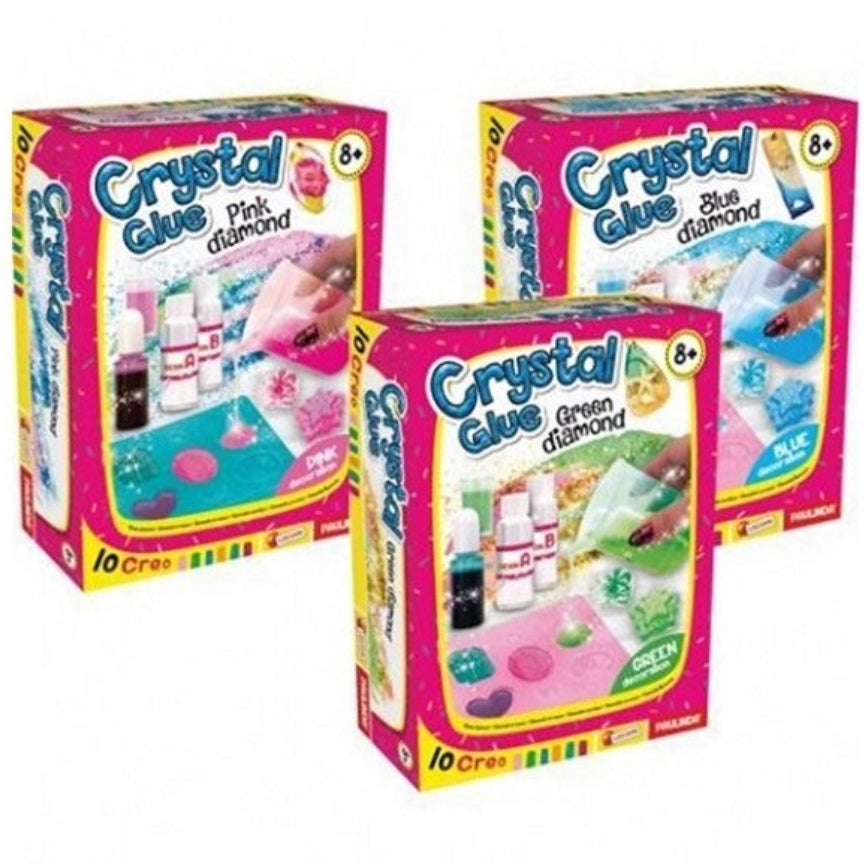 kit Crytal glue Diamond Fabrique tes Pierres précieuses rose vert ou bleu