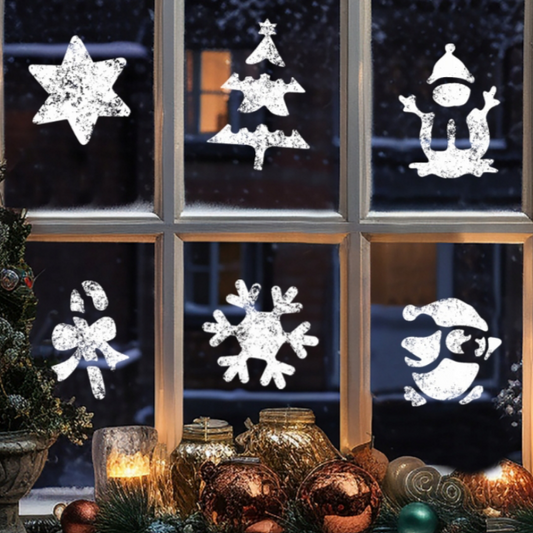 Schablone für weihnachtliche Fensterdekoration