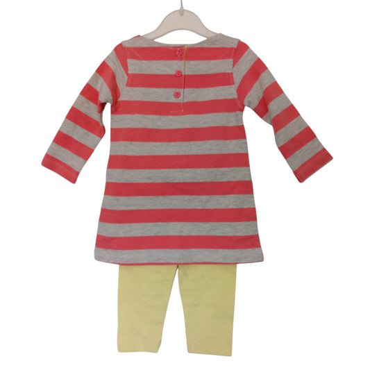 Ensemble bébé Pommette T-shirt manches longues rayé + legging – 12 mois