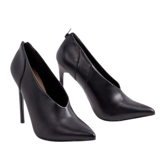 Escarpin Femme JustFab Marlo – Noir – Talon Aiguille 12 cm – Taille 40 – Simili Cuir