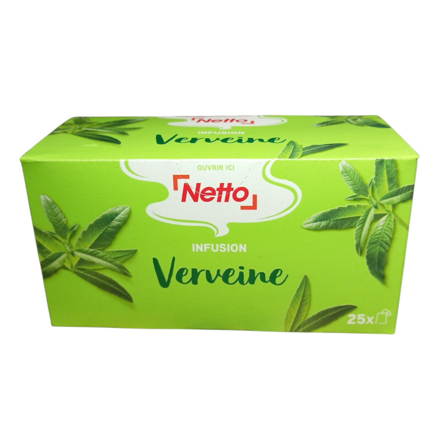 Boîte de 25 sachets d’infusion Netto Verveine, Tilleul ou Camomille