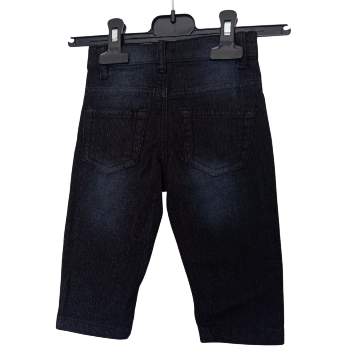 Jean bébé Pommette noir 12 mois – ceinture réglable et fermeture pression