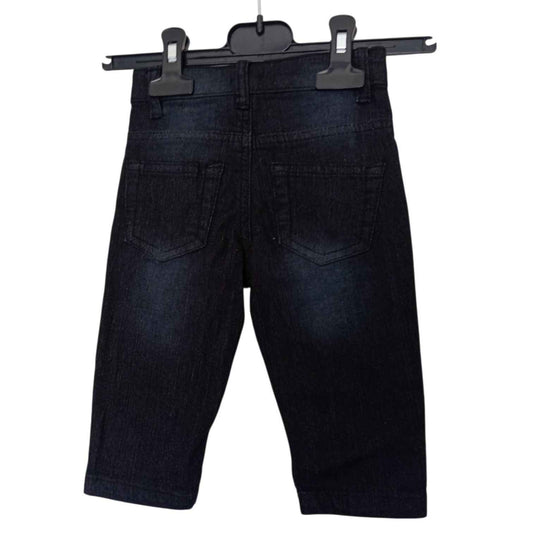 Jean bébé Pommette noir 12 mois – ceinture réglable et fermeture pression