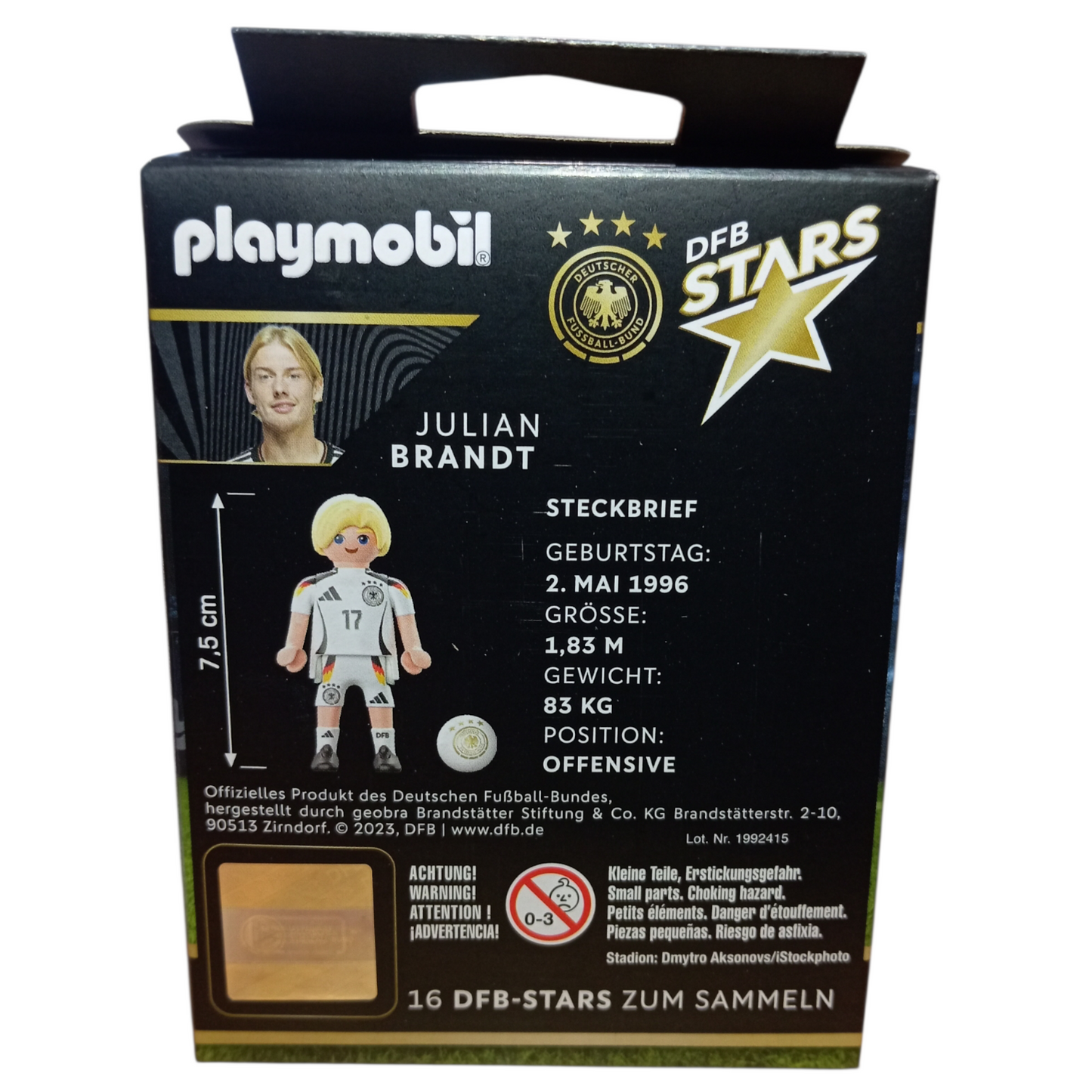 Playmobil 71675 – Stars du Foot DFB Julian Brandt – Figurine Officielle Édition Limitée