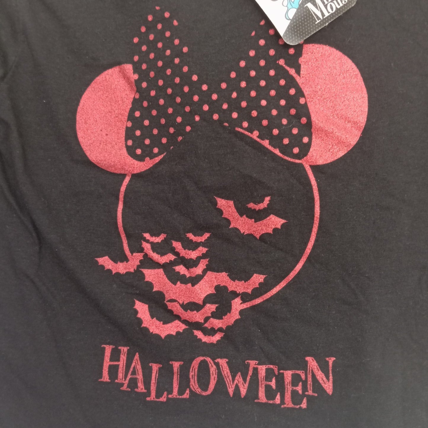 T-shirt Minnie Mouse Halloween Enfant Noir à Manches Longues – 100 % Coton – Tailles 3, 4, 5 et 6 Ans