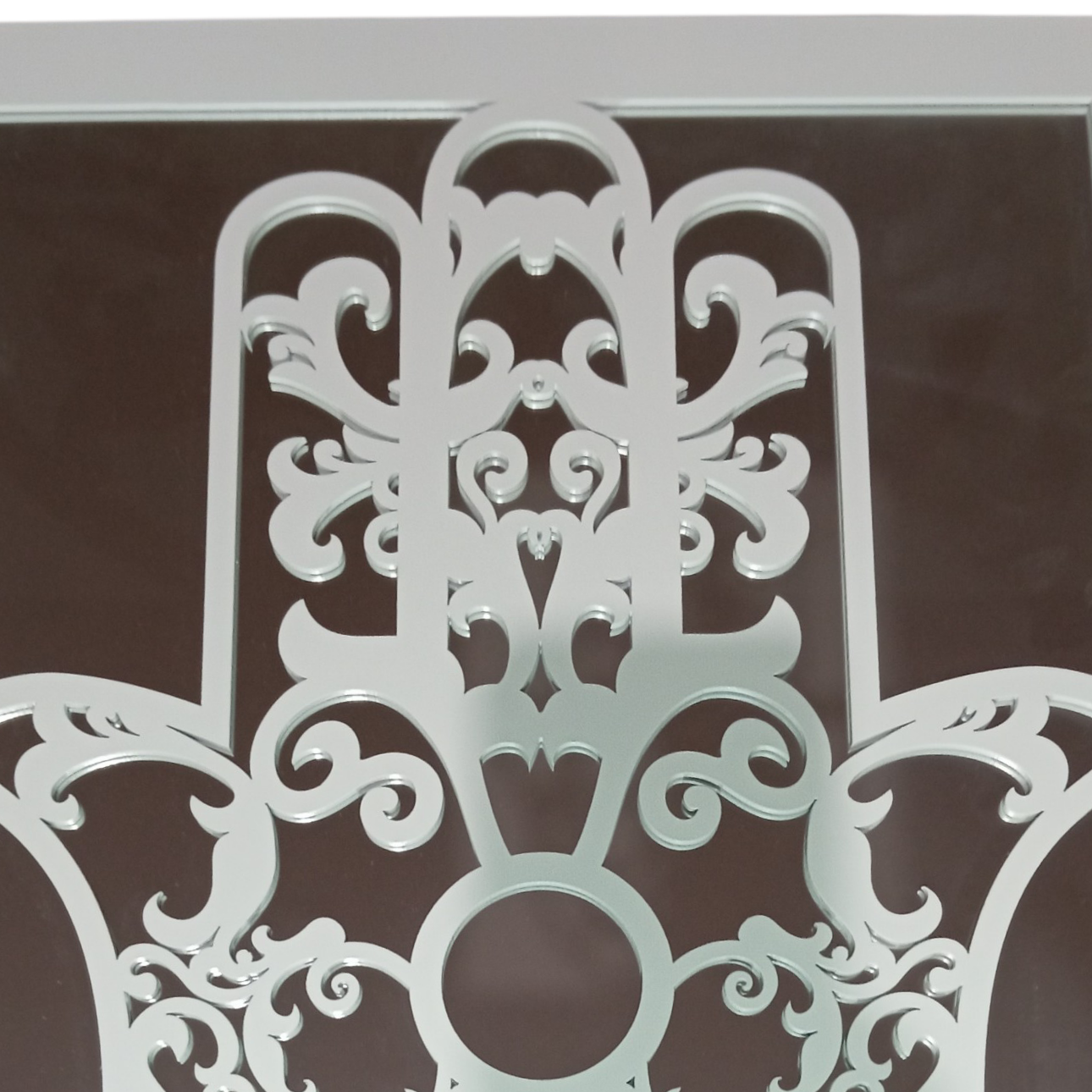 Cadre Miroir Main de Fatma 40x48 cm WOOD EA – Décoration Murale Orientale Moderne