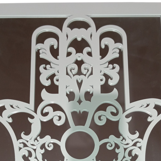 Cadre Miroir Main de Fatma 40x48 cm WOOD EA – Décoration Murale Orientale Moderne