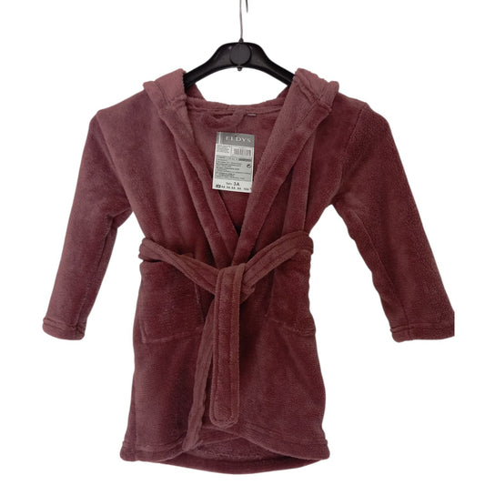 Peignoir Enfant à Capuche Tout Doux – Robe de Chambre avec Ceinture et Poches – Bleu Marine ou Violet Bordeaux – 3, 5 et 6 Ans