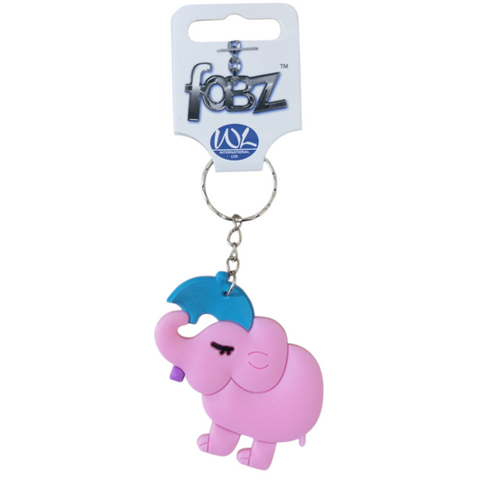 Porte-clés éléphant rose – Accessoire mignon et fantaisie en PVC (2 modèles)