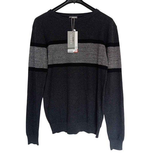 Pull homme Eldys 100 % coton – Noir ou gris anthracite – Tailles S à L