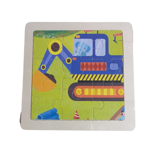 Puzzle en bois excavatrice