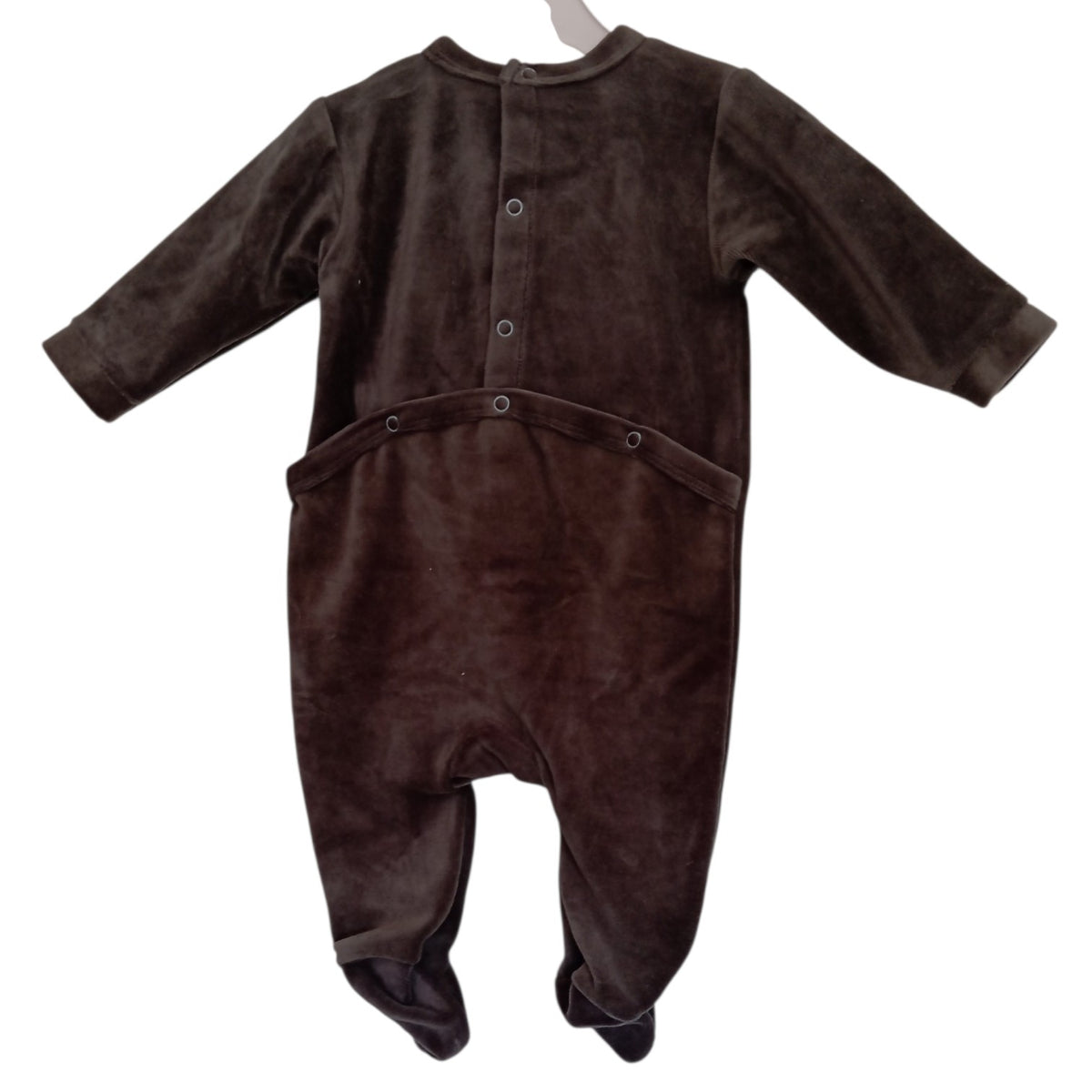 Pyjama Bébé 1 Pièce Gris avec Tracteur et Inscription Vroom! – Taille 3 Mois