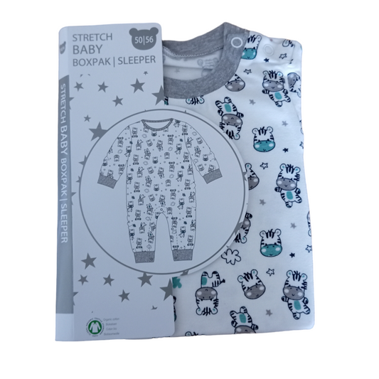 Barboteuse motif zèbre en coton bio