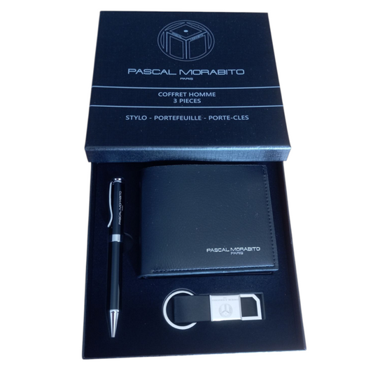 Coffret portefeuille porte clés stylo pascal morabito