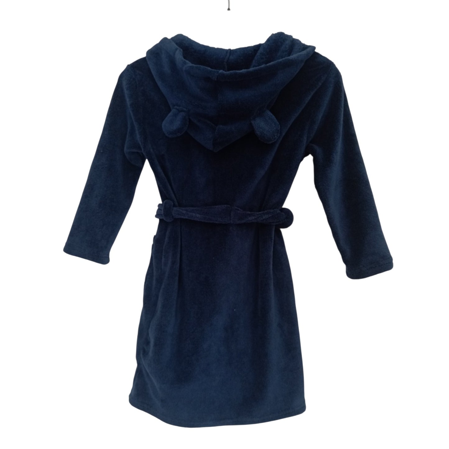 Peignoir Enfant à Capuche Tout Doux – Robe de Chambre avec Ceinture et Poches – Bleu Marine ou Violet Bordeaux – 3, 5 et 6 Ans