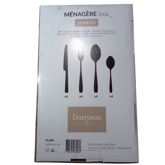 Ménagère 16 pièces en inox Danyson Home.