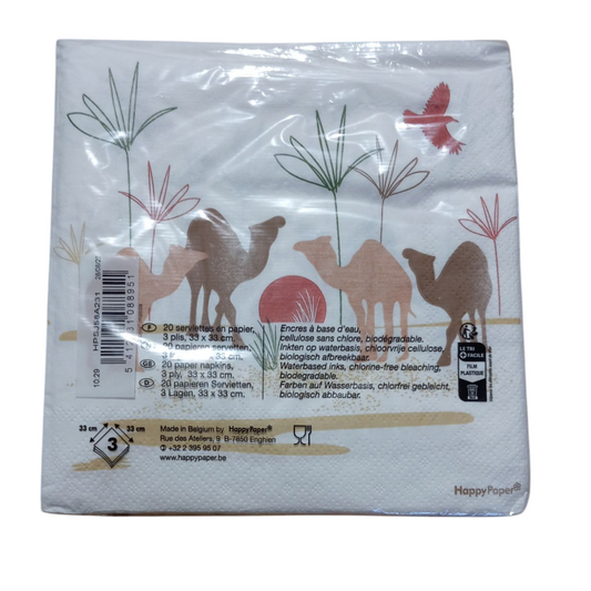Serviette de table en papier motif dromadaires