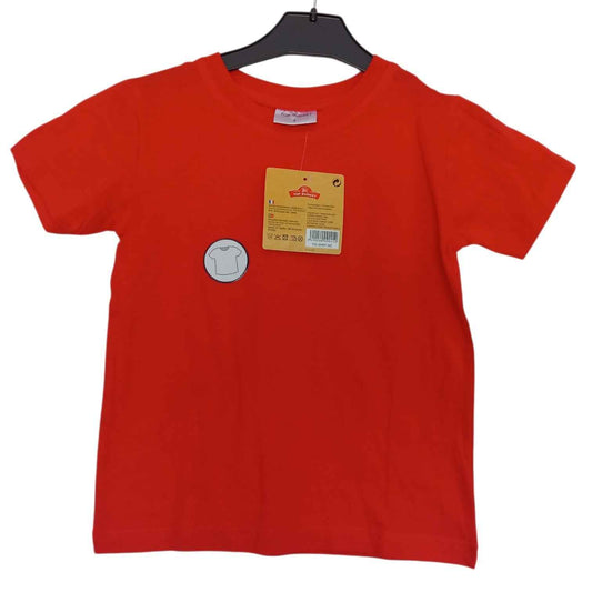 T-shirt Basic Enfant à Manches Courtes – 100 % Coton – Blanc ou Rouge – Garçon et Fille – Tailles 3, 5, 6 et 10 Ans