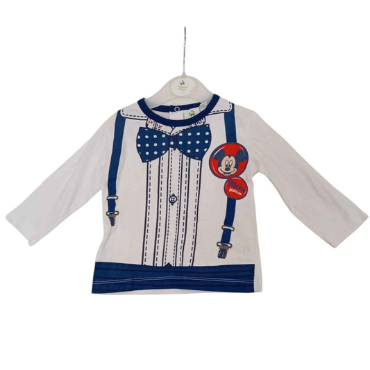 T-shirt Bébé Garçon Manches Longues Mickey Disney – 100 % Coton – 6 et 23 Mois – 3 €