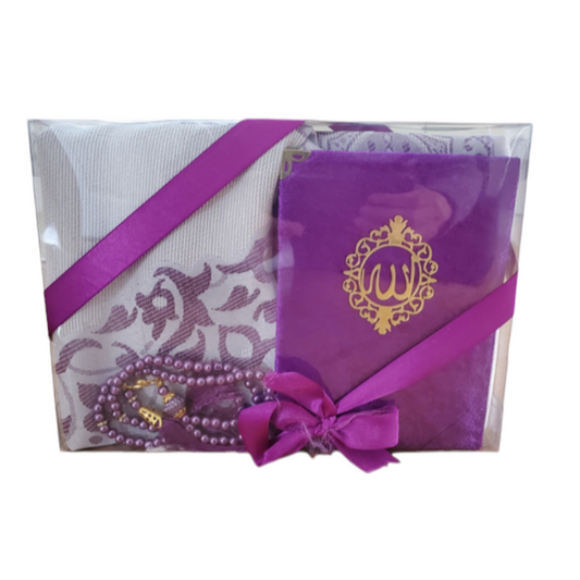 Gebetsmattenbox + Rosenkranz + Heiliger Koran