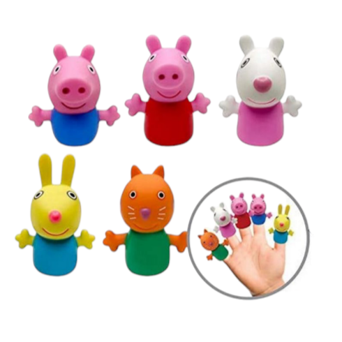 Lot de 5 Marionnettes aux Doigts Peppa Pig