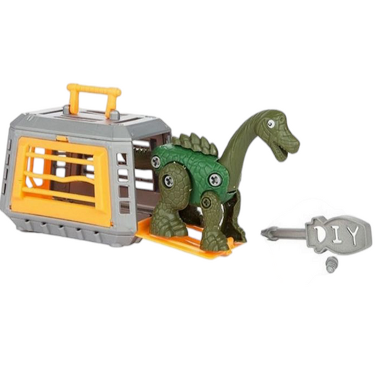 World of Dinosaurs – Construisez Votre Dinosaure avec Cage et Tournevis (Variante Aléatoire)