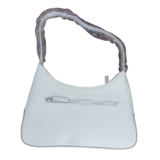 Cremefarbene Handtasche mit großem Henkel