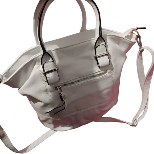 Weiße Handtasche aus Kunstleder mit Schultergurt