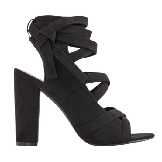 Sandales à talon JustFab Davina Noir – Taille 40,5 – Talon 10 cm Femme