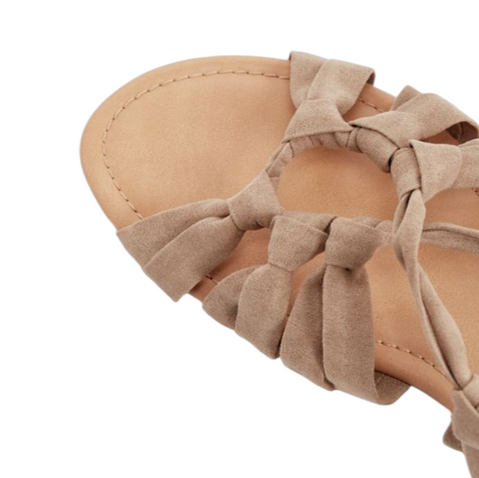 Sandales plates JustFab Denitsa – Couleur Natural – Taille 38,5 Femme