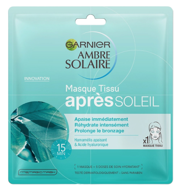 Masque Tissu Après Soleil Garnier Ambre Solaire