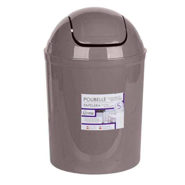 Poubelle de Salle de Bain ou de Bureau Couleur Taupe 5L