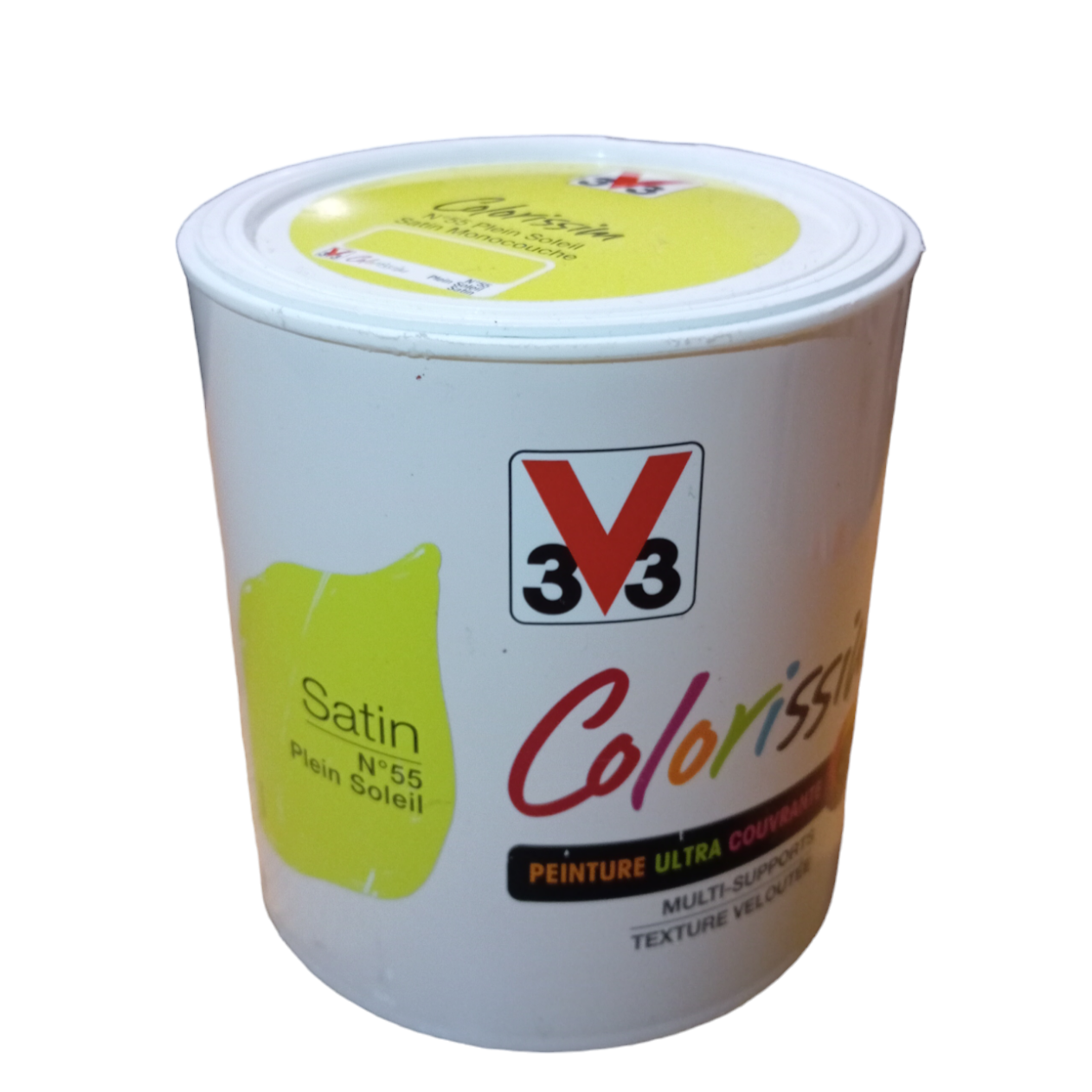 Peinture Jaune V33 Colorissim Satin N°55 Plein Soleil 0,5L