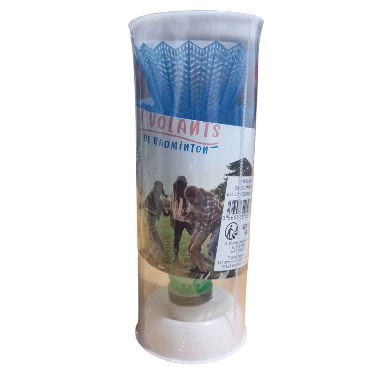 Boîte de 4 Volants de Badminton – 2 Bleus et 2 Verts