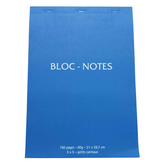 Bloc-Notes A4 160 Pages Petits Carreaux 5 x 5 mm – Cahier de Notes 21 x 29,7 cm pour Écriture, Croquis et Bureau