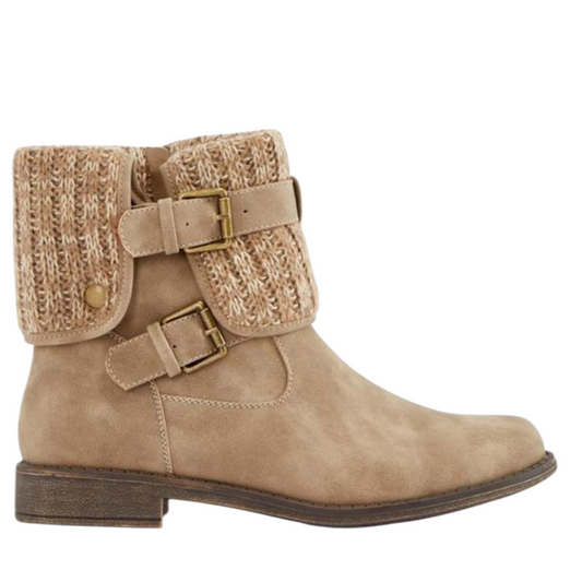 Bottine Femme JustFab Sheba Taupe Taille 36,5 – Chaussure Confort et Élégance