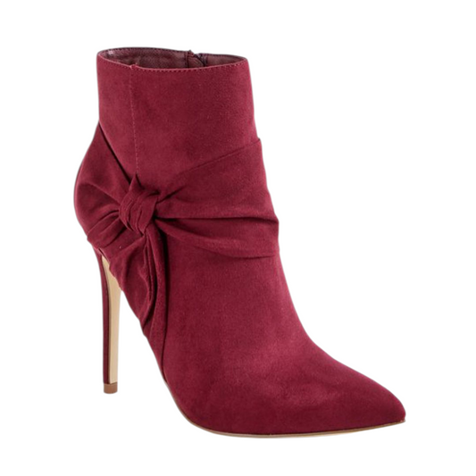 Bottines à Talon Aiguille JustFab Karolina – Burgundy – Taille 40,5